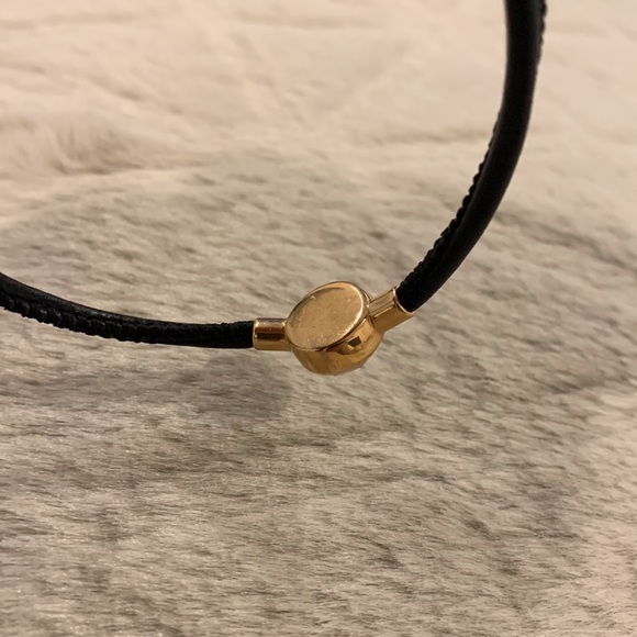 Fossil Leather and Rose Gold Bracelet with Peach Color Gemstone - Picture 7 of 9